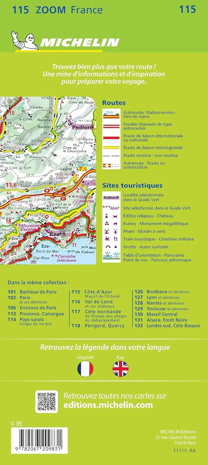 Wegenkaart Zoom 115 Côte d'Azur