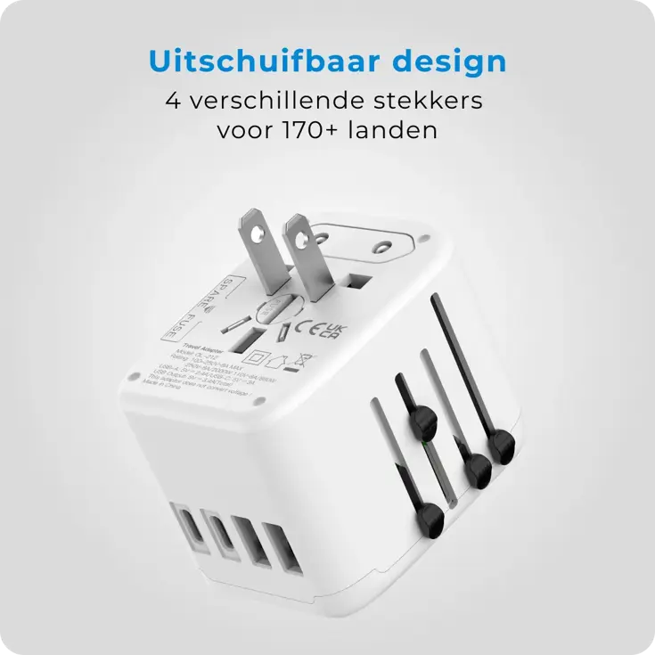 Travel Y25 - Wereldstekker - 170+ landen 4 USB