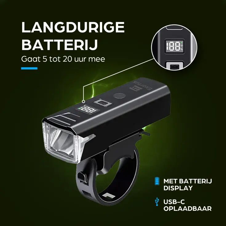 Oplaadbare LED Fietsverlichting set