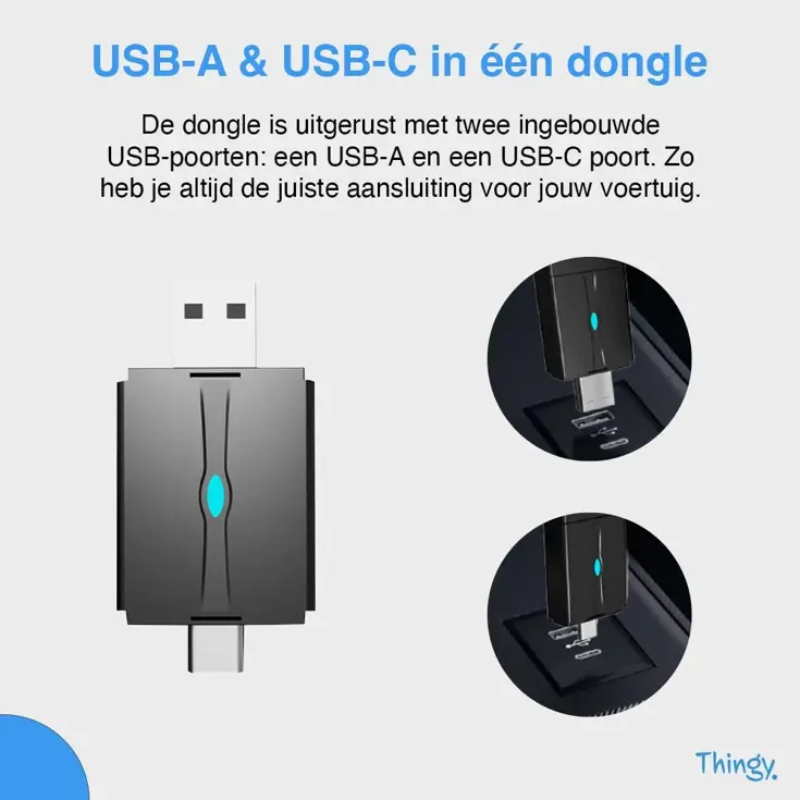 2-in-1 CarPlay Dongle USB-A & USB-C