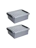 Q-line - Opbergbox grijs - 25L - 2-delig