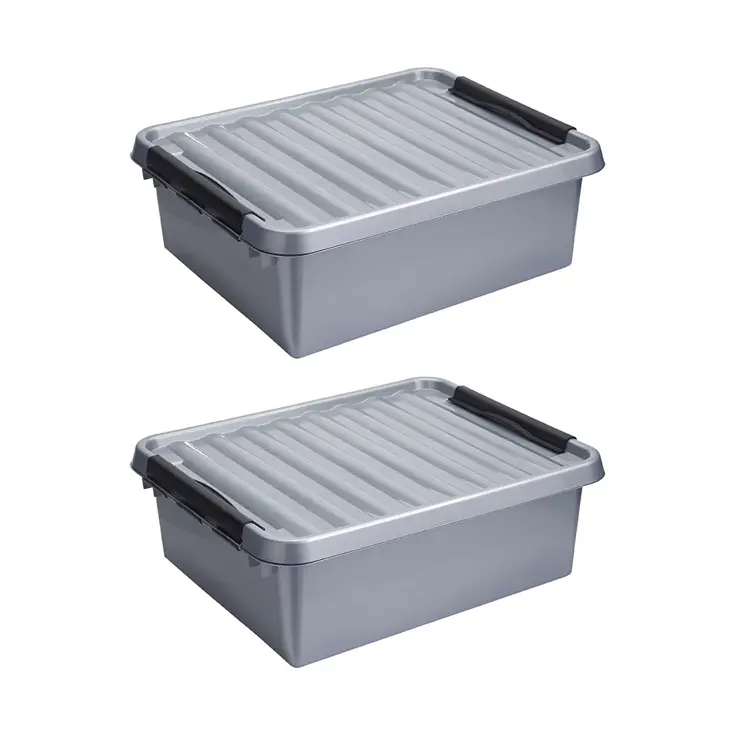 Q-line - Opbergbox grijs - 25L - 2-delig