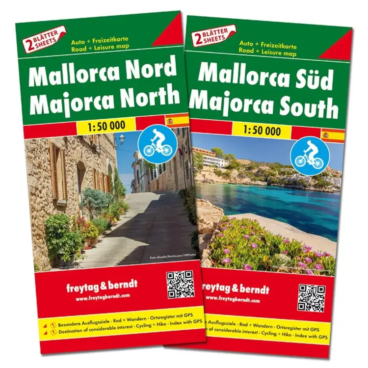 Wegenkaart Mallorca Noord en Zuid set