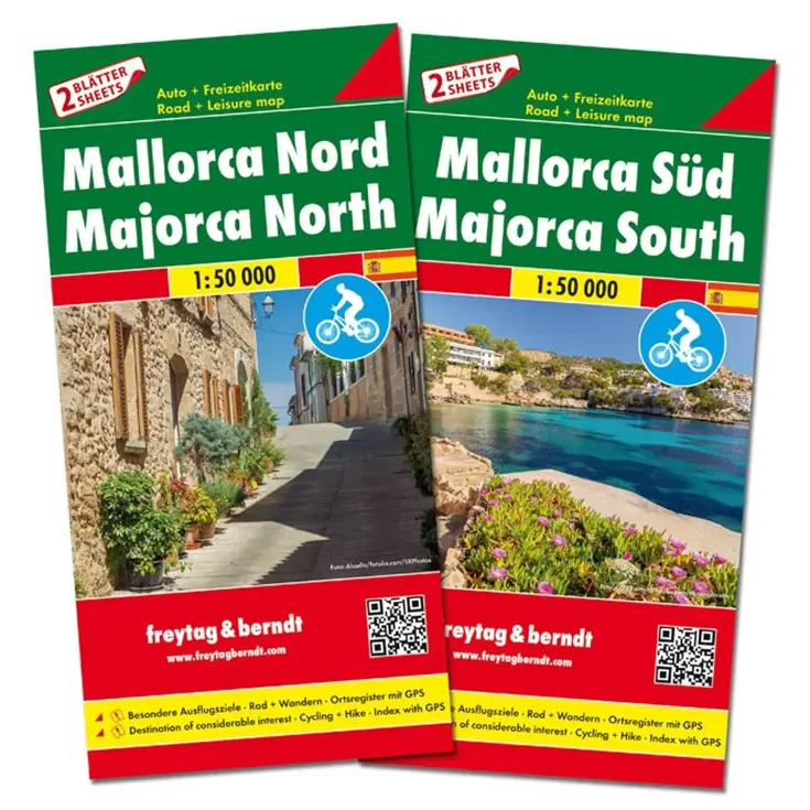 Wegenkaart Mallorca Noord en Zuid set