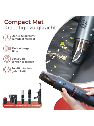PowerSnap Draadloze Stofzuiger 19kpa Auto