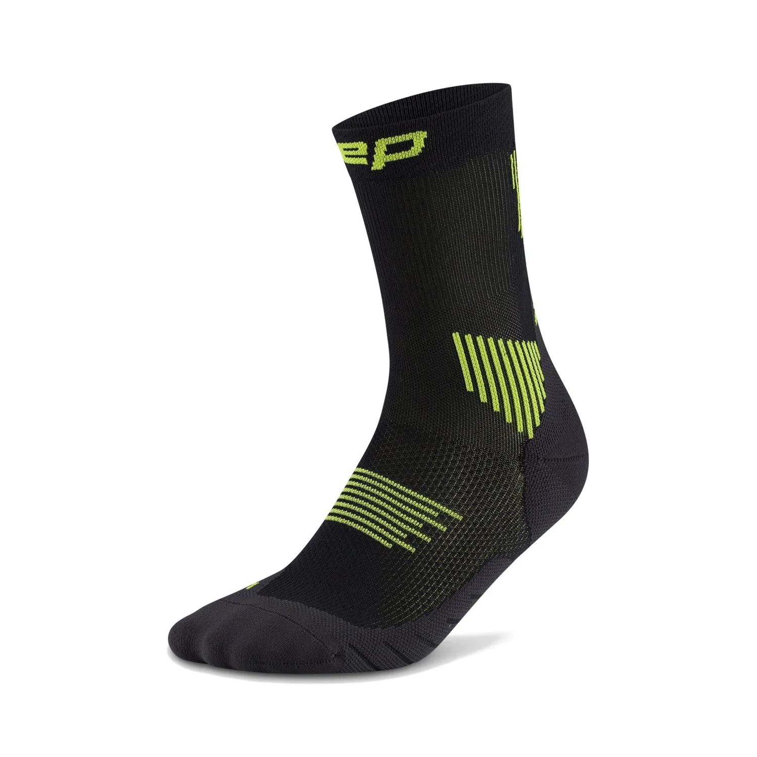 Cep  Run Mid-Cut Compressie Sokken Heren  Black-Green main product image