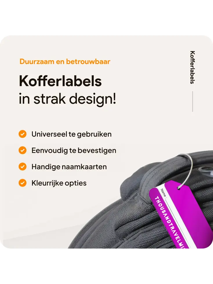 Aluminium kofferlabels – 4 stuks – Paars
