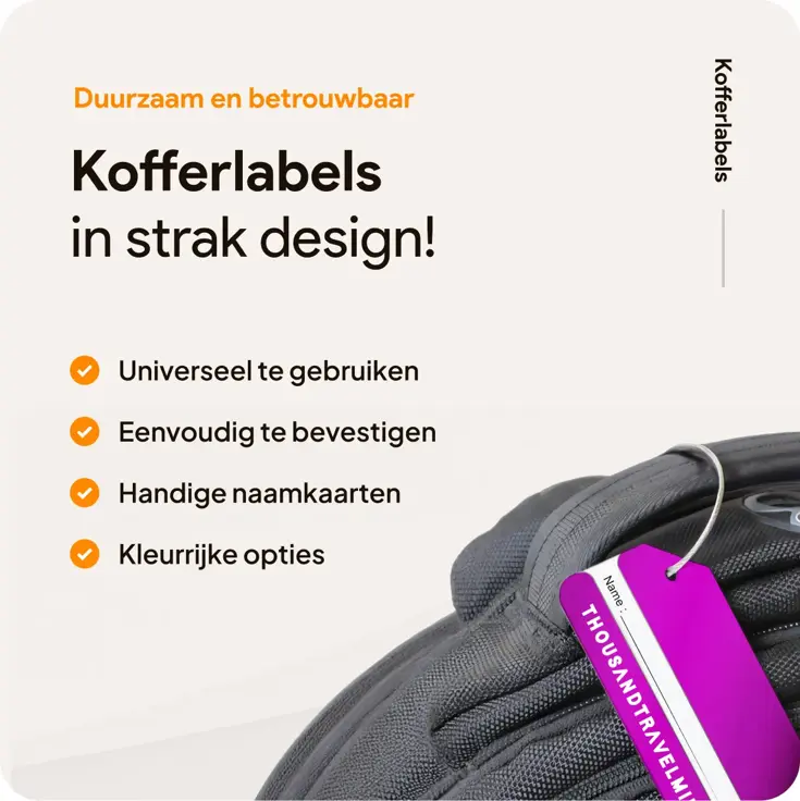 Aluminium kofferlabels – 4 stuks – Paars