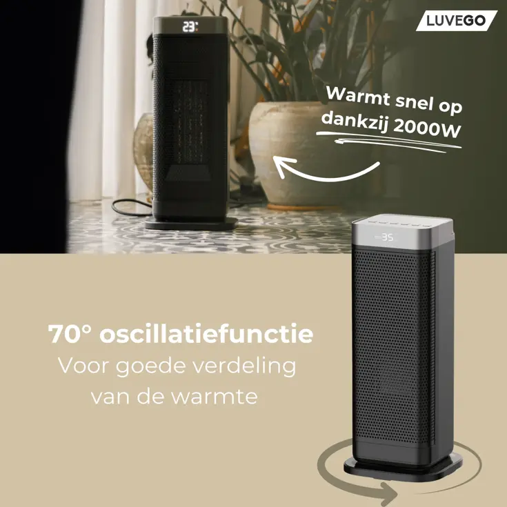 Luvego - Elektrische Kachel - Afstandsbediening