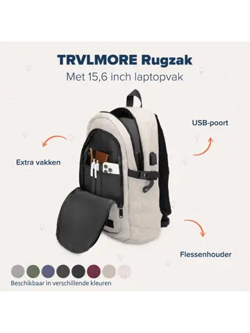 Rugtas – 25L – 15,6Inch – Beige