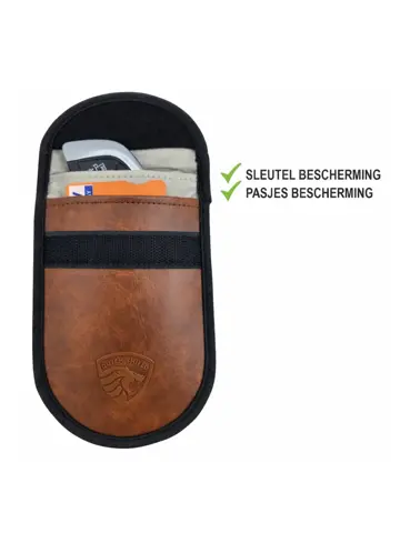2x RFID Autosleutel hoesje - Anti-Skim bruin