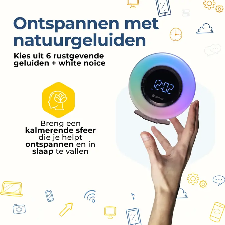Wekker FM-radio Wakeuplight Snoozefunctie