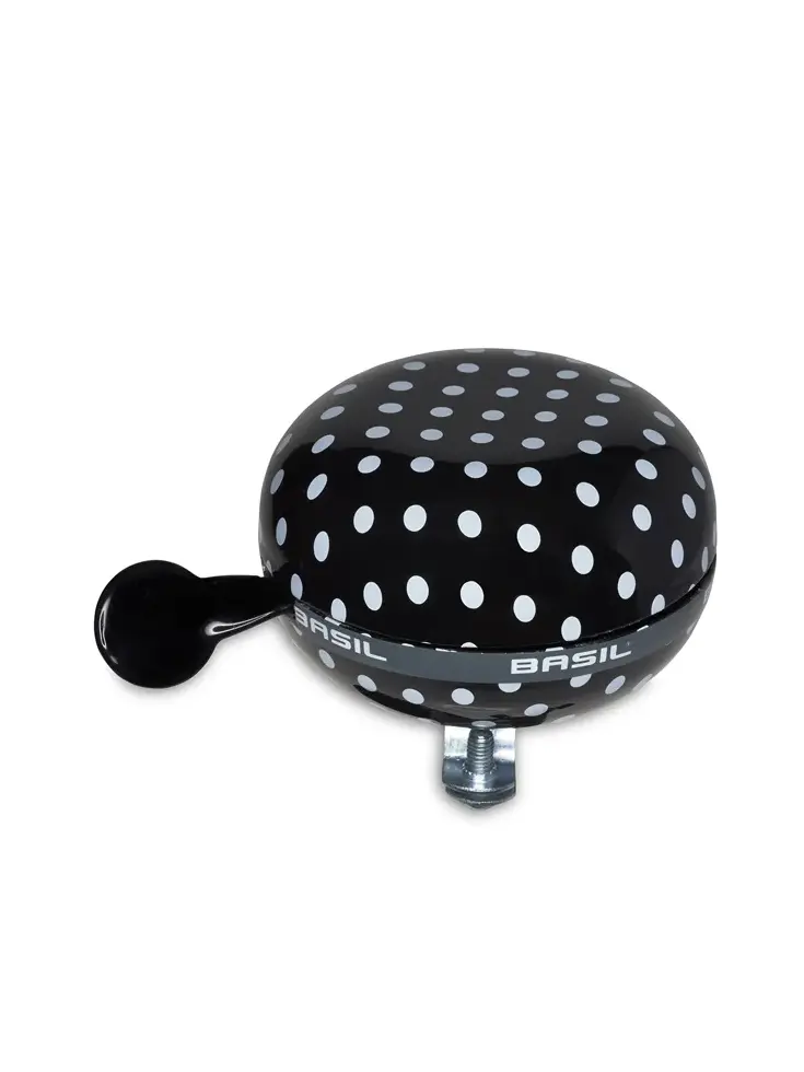Basil Fietsbel Polkadot 80Mm - Zwart / Wit