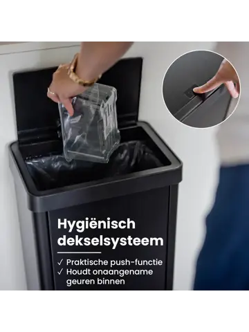 Prullenbak met Drukdeksel - 50 Liter