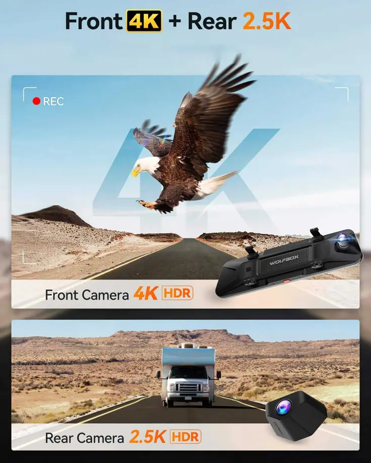 G900 Pro 4K Wifi GPS 128gb Mirror dashcam