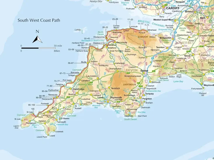 Kaartgids Booklet South West Coast Path Map 1