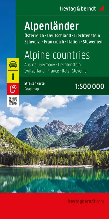 Wegenkaart Alpenlanden 2-zijdig
