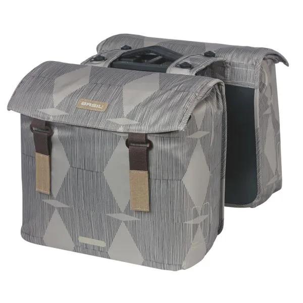 Basil  Dubbele Fietstas Elegance MIK 40-49L  Gray