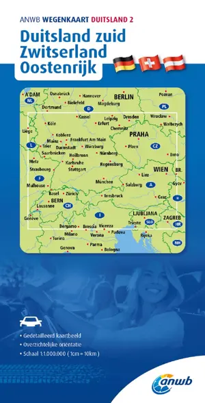 ANWB Wegenkaart Duitsland Zuid, Zwitserland en Oostenrijk