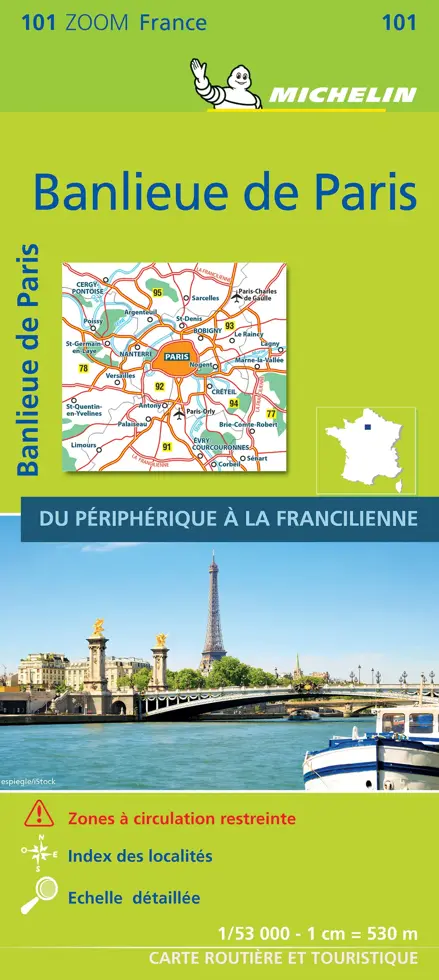 Wegenkaart Zoom 101 Banlieue de Paris
