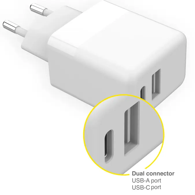 Accezz Wall Charger USB-C en USB - 20 Watt