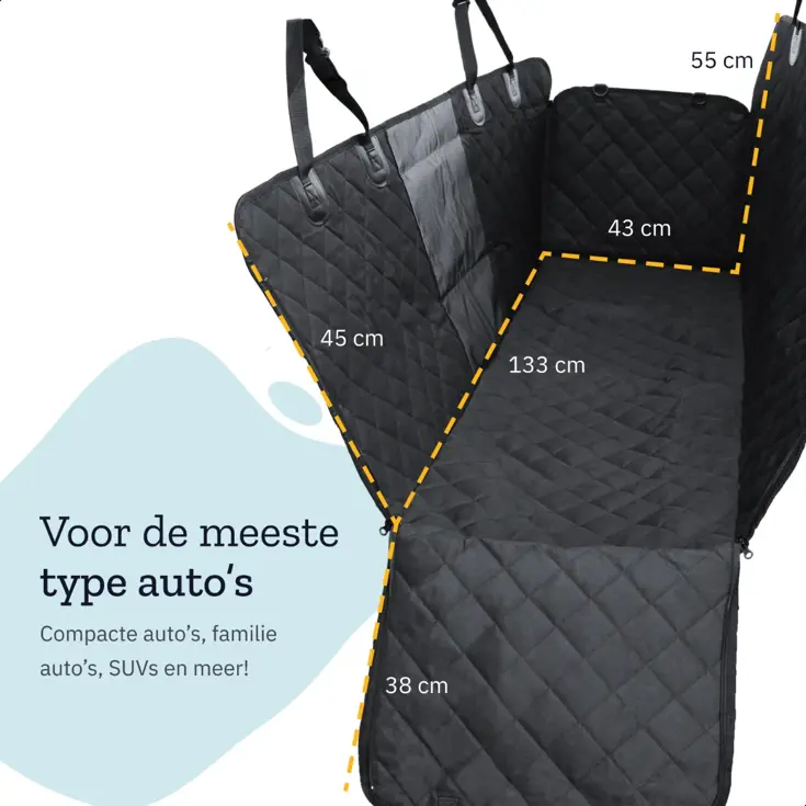 Hondendeken Auto Waterdicht -Hondenmand Achterbank