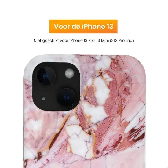 R2B iPhone 13 Hoesje Marmer + Screenprotector