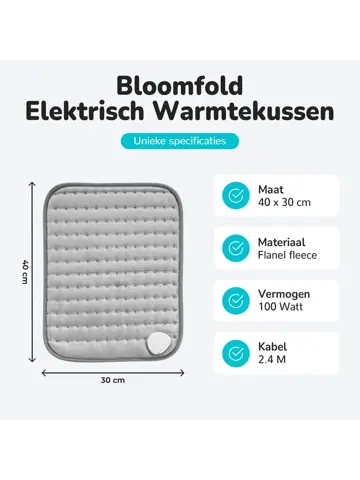 Elektrisch warmtekussen 40x30cm