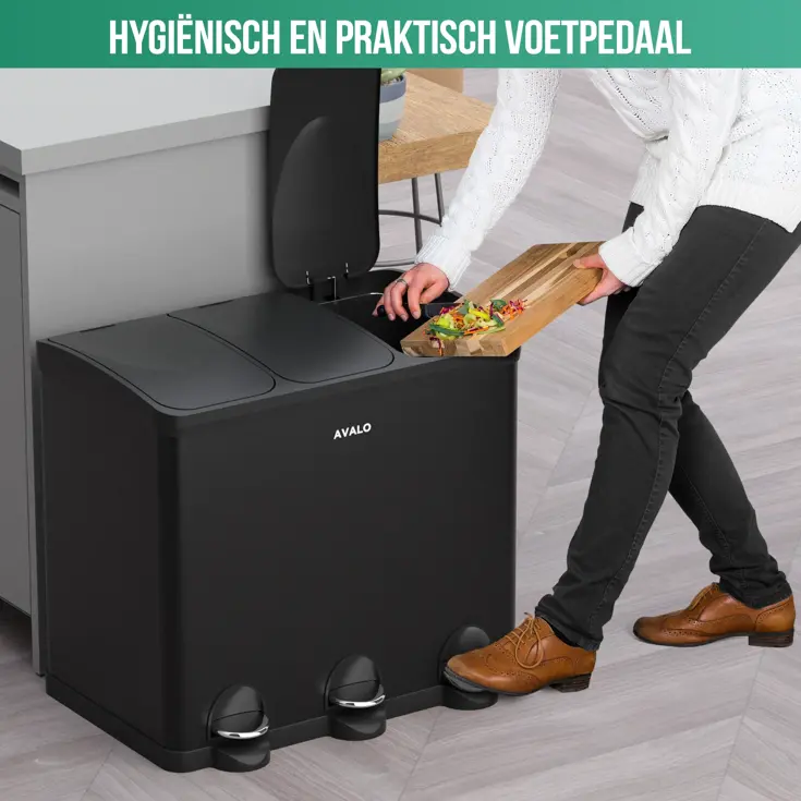 Avalo Prullenbak 3x20L - RVS
