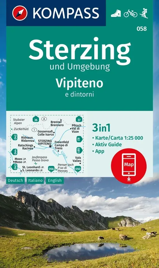 Kompass Kaart WK058 Sterzing und Umgebung