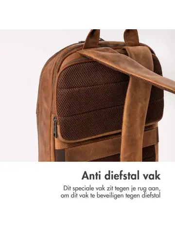 Accezz Leren Laptop rugtas