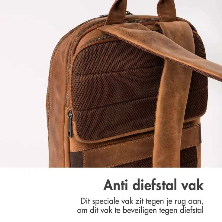 Accezz Leren Laptop rugtas
