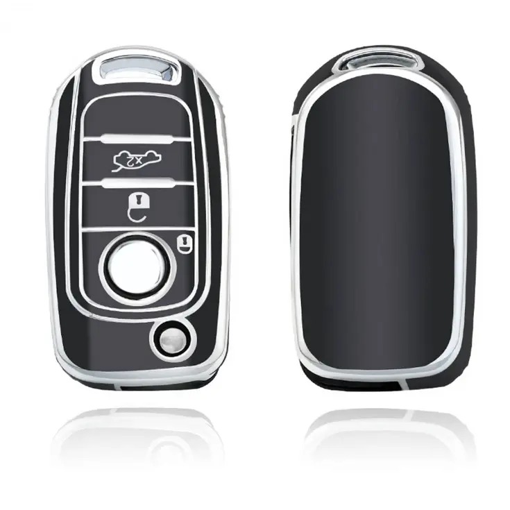 TPU Sleutelhoesje voor Fiat / Abart zwart B3