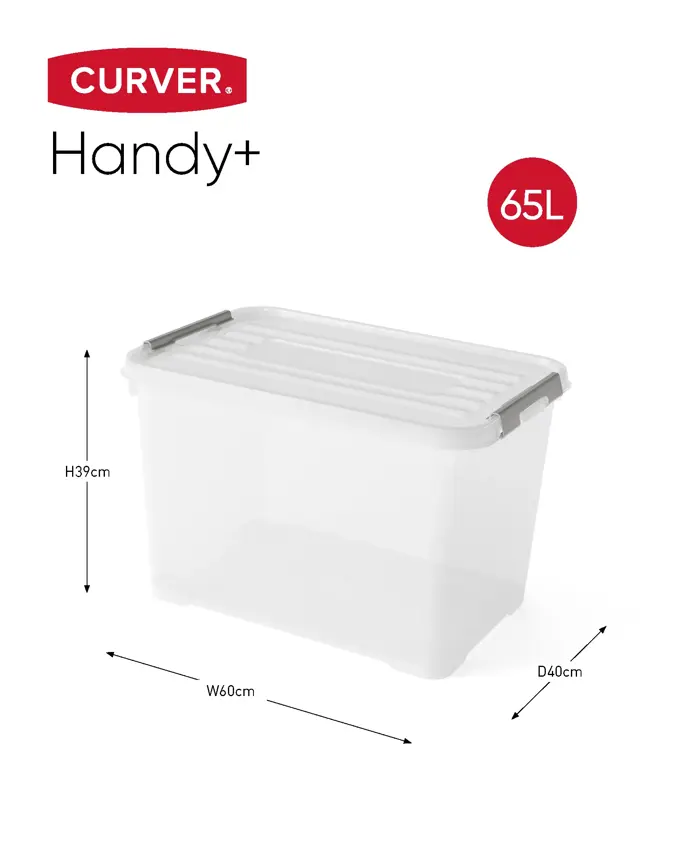 Curver Handy+ Opbergbox - 65L - 3 stuks
