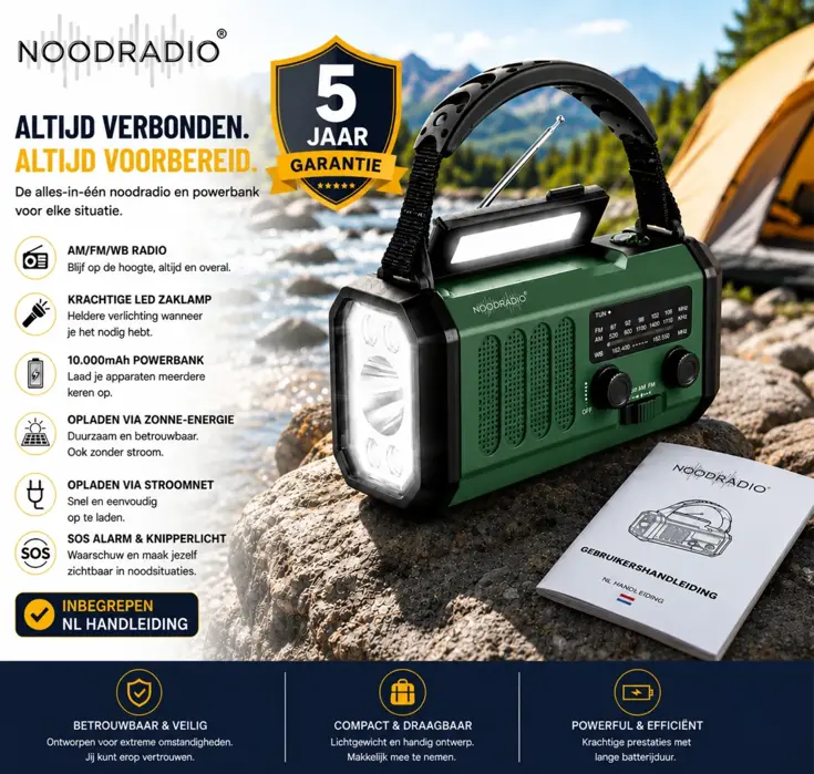 Noodpakket XL met Powerbank-Noodradio-Waterfilter