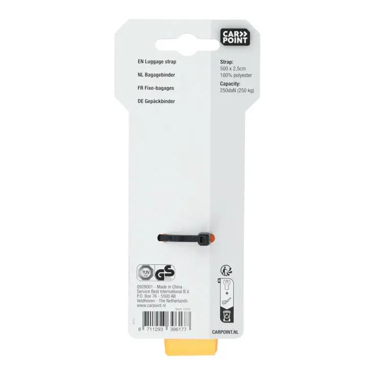 Universele bagagebinder 5m x 25mm met klemsluiting