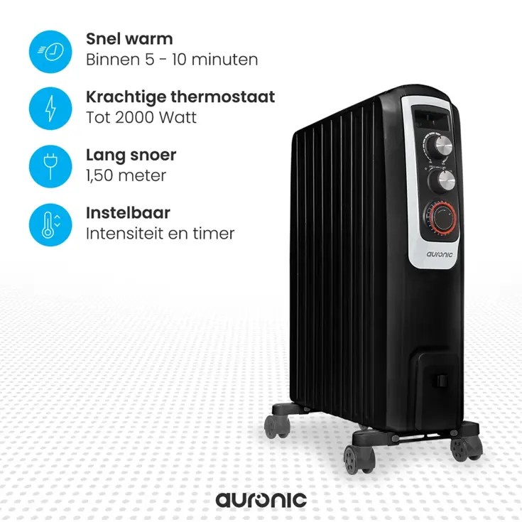 Olieradiator – 2000W – Met thermostaat