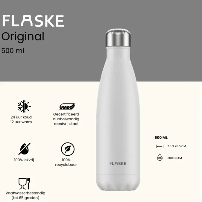 FLASKE 500 ml RVS Drinkfles
