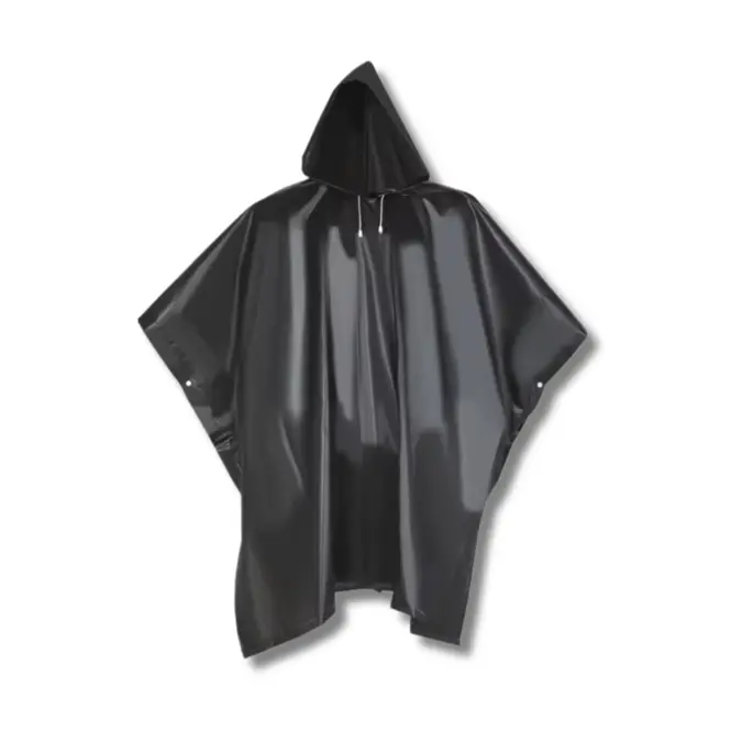 Shobaly Premium Regenponcho Zwart-One Size-Stretch