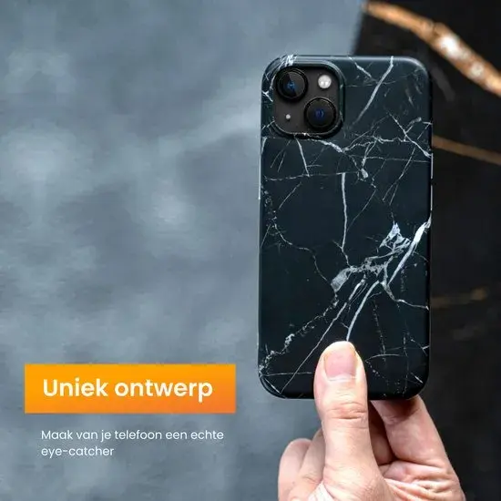R2B iPhone 14 Hoesje Marmer + Screenprotector