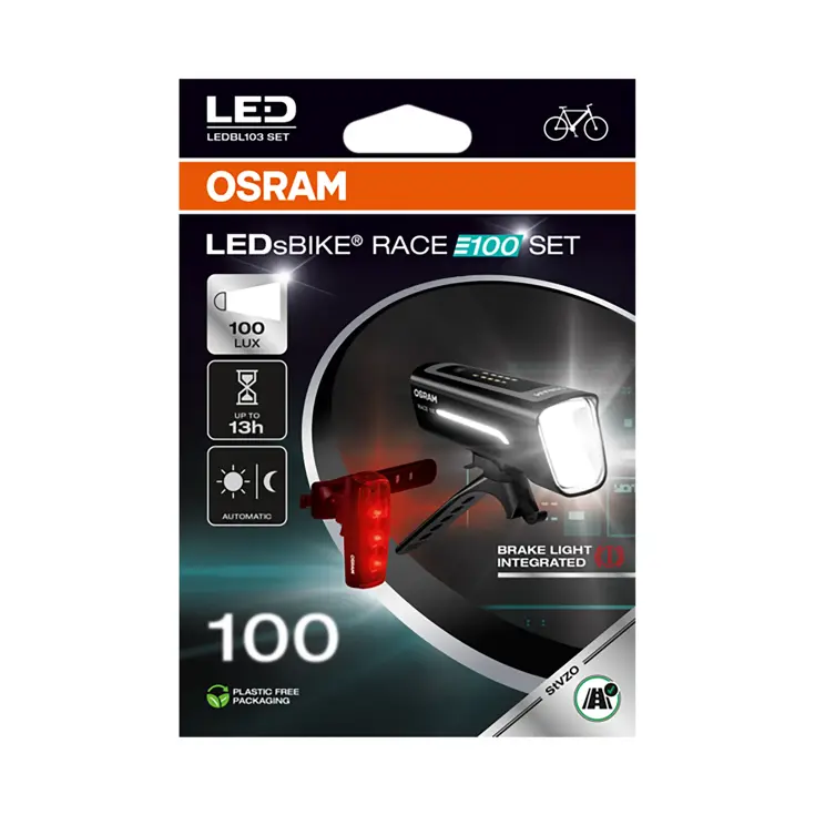 LED Fietsverlichting 100 LUX met Remlicht