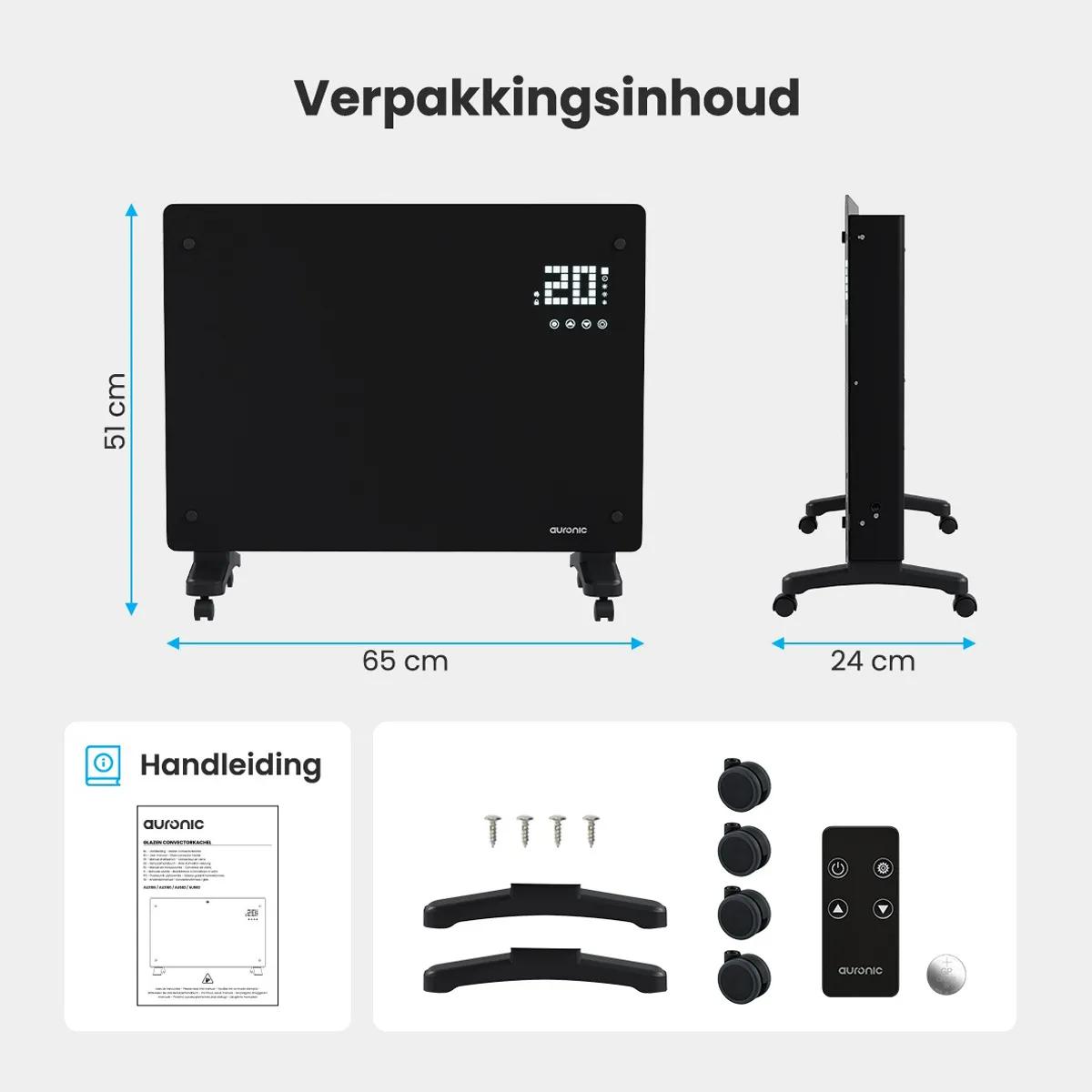 Auronic  Convectorkachel  1500W  Zwart