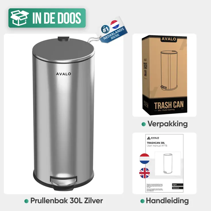 Avalo Pedaalemmer 30L - RVS