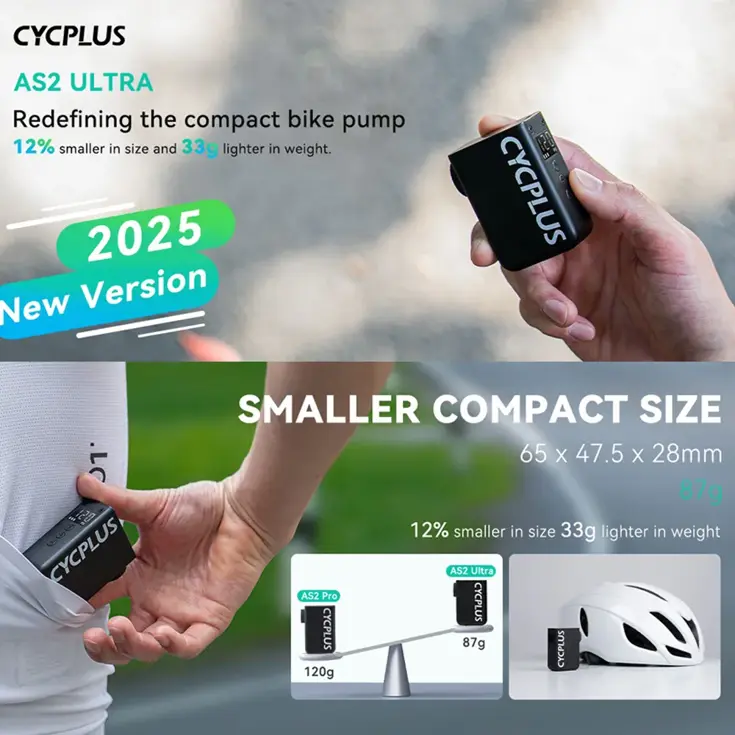 AS2 ULTRA mini fietspomp met accu