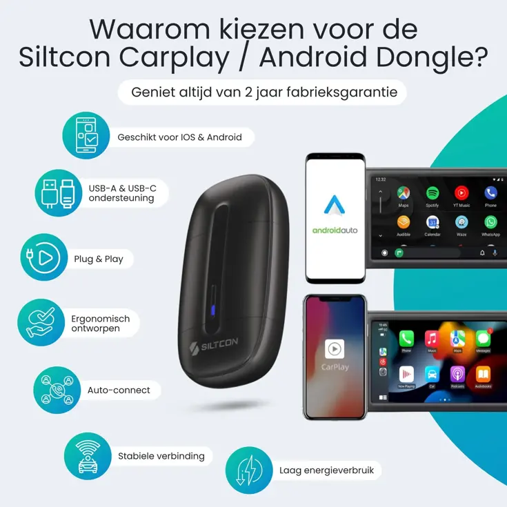 CarPlay Dongle - Draadloos - CarPlay/Android Auto
