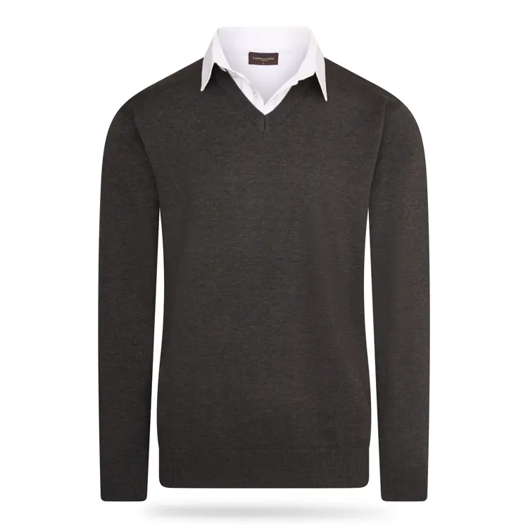 Heren Mock Pullover Cappuccino Italia