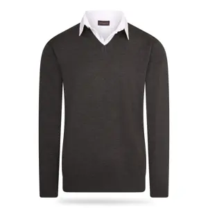 Heren Mock Pullover Cappuccino Italia