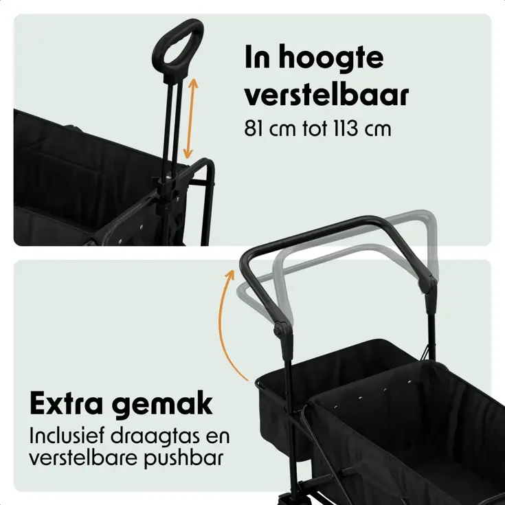 Bolderkar – Tot 120KG – 90L – Zwart