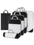 Packing cubes compressie set – 6-delig – Zwart