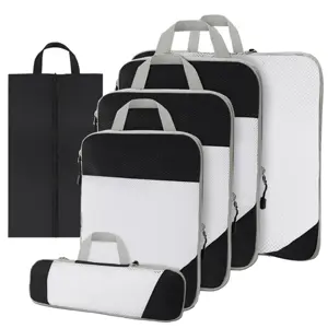 Compressie Packing Cubes – 6 stuks – Zwart